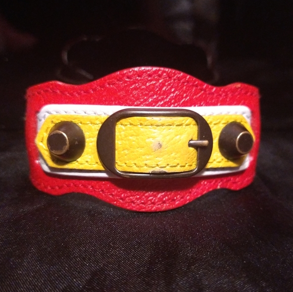 Balenciaga paris multi colored leather bracelet - Picture 6 of 16